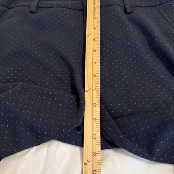 CAbi Womens 6 Keen Kick Flare Crop Pants Navy Blue Ponte Knit Button Ankle - Picture 10 of 12